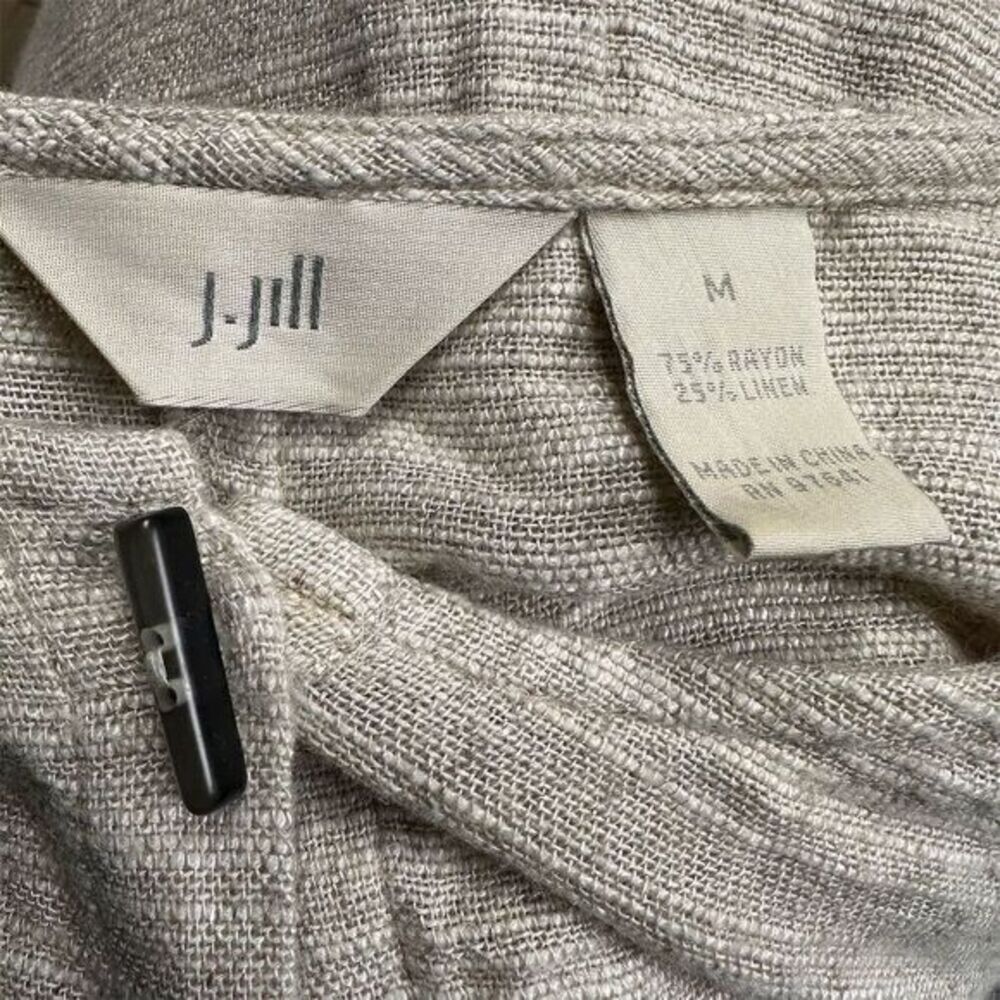 J.‎ Jill Oatmeal Linen Blend Toggle Button Boxy Cardigan Jacket Beige Medium - Picture 6 of 7